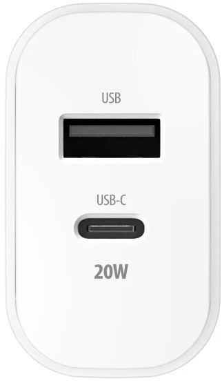 Forever TC-01-20AC PD QC įkroviklis 1x USB-C 1x USB 20W baltas