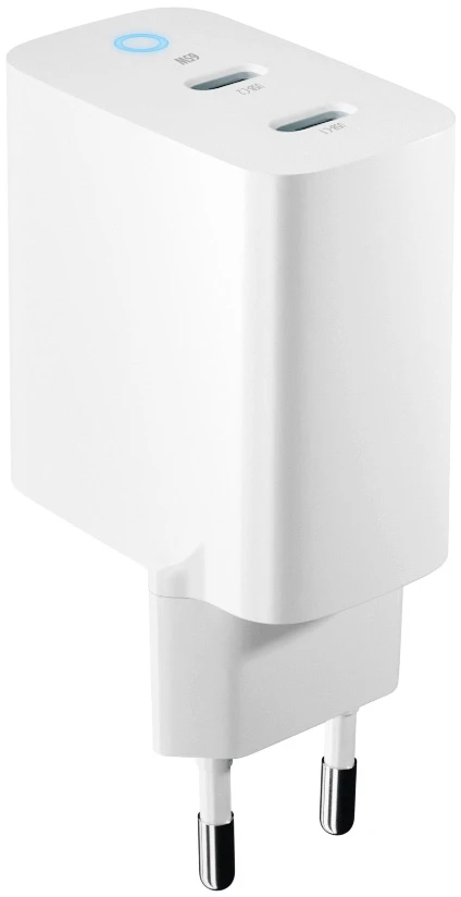 Forever TC-06-65CC GaN PD QC įkroviklis 2x USB-C 65W baltas