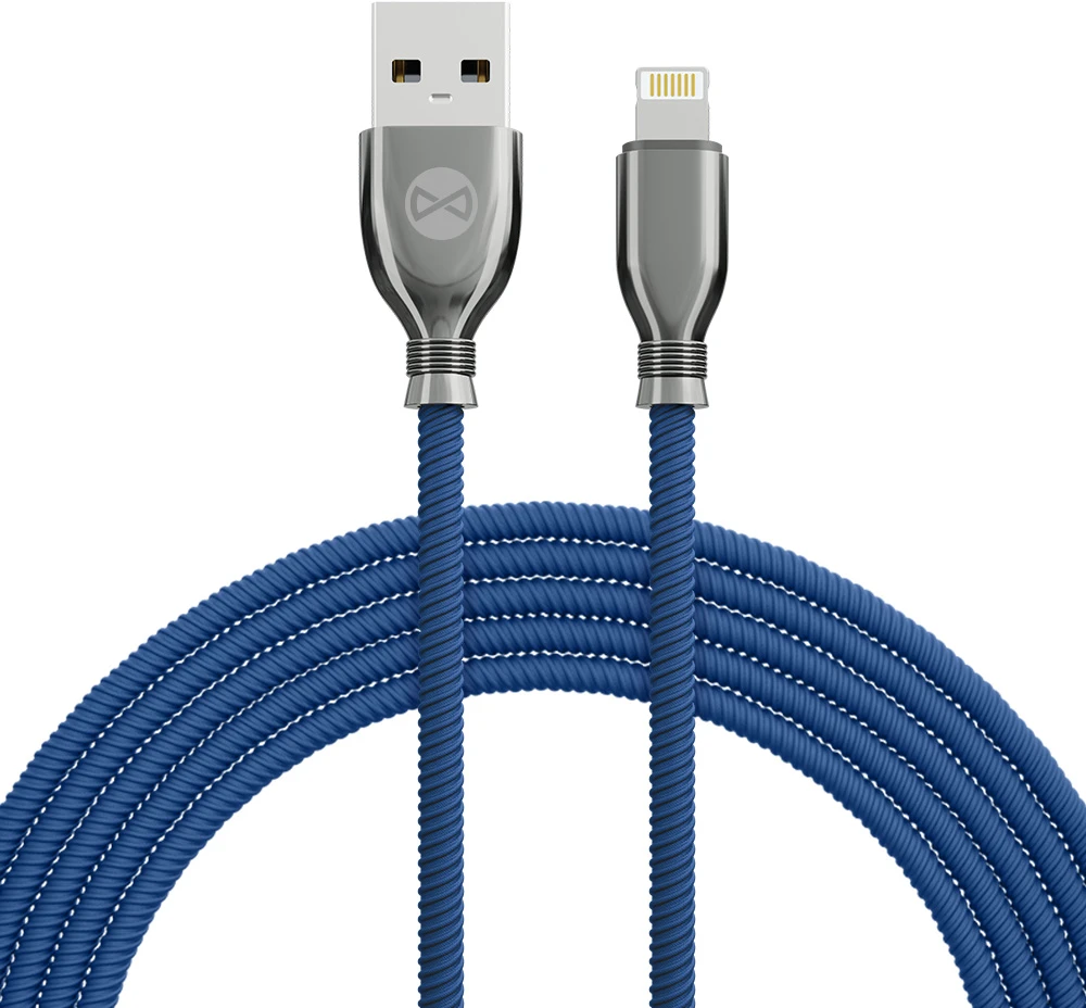 Forever Tornado USB – Lightning laidas 1,0 m 3A tamsiai mėlynas