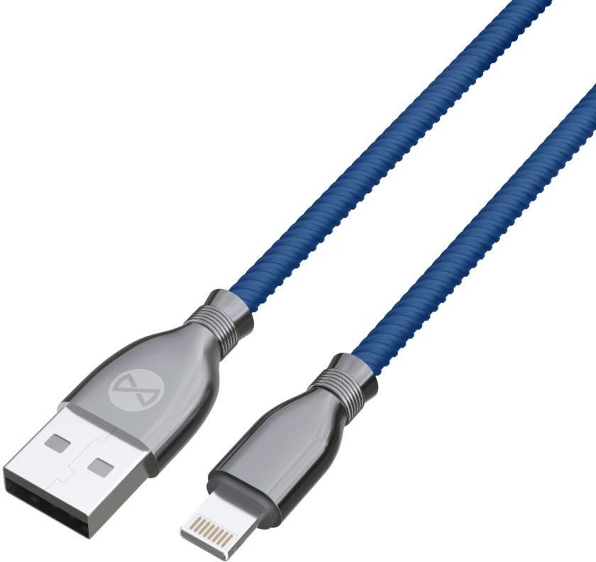 Forever Tornado USB – Lightning laidas 1,0 m 3A tamsiai mėlynas
