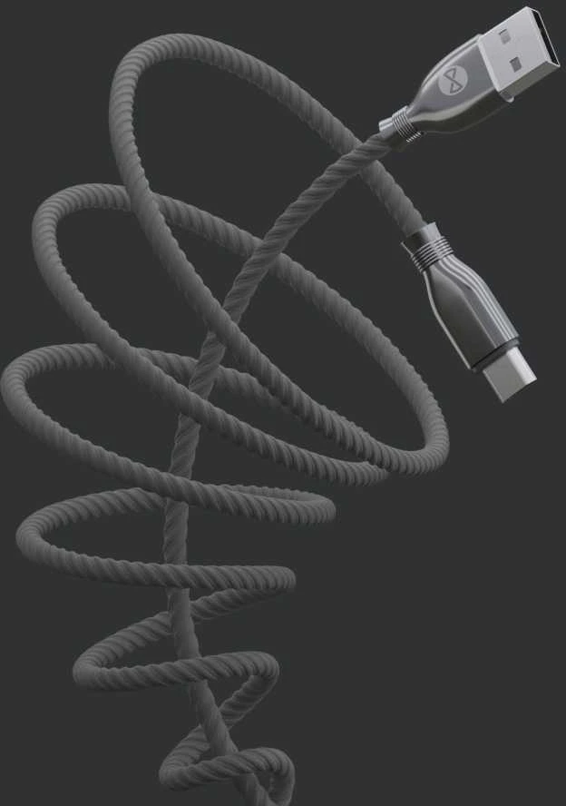 Forever Tornado kabelis USB - microUSB 1,0 m 3A juodos spalvos