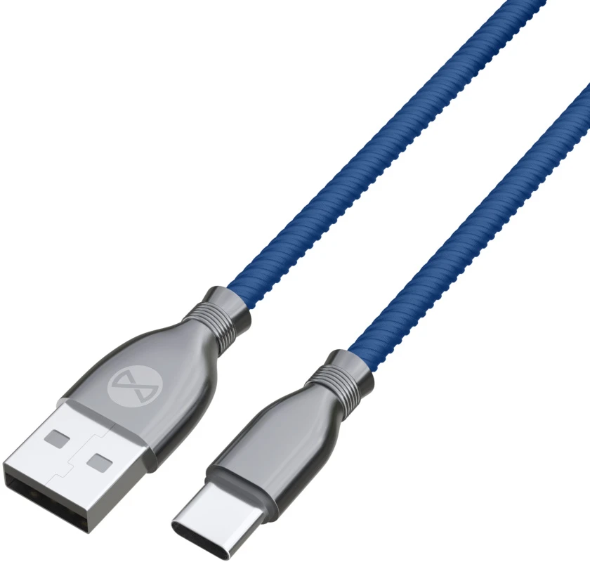 Forever Tornado laidas USB – USB-C 1,0 m 3A tamsiai mėlynas