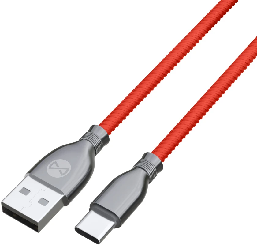 Forever Tornado laidas USB – USB-C 1,0 m 3A raudonas