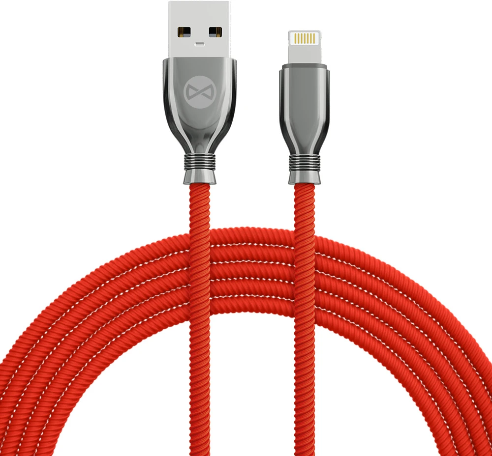 Forever Tornado USB – Lightning laidas 1,0 m 3A raudonas