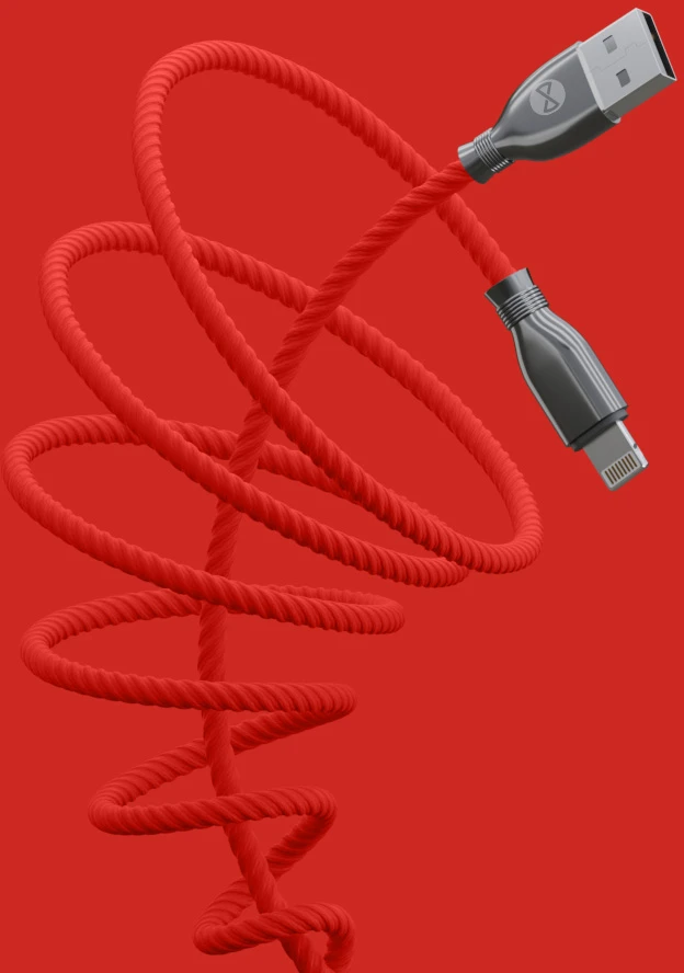 Forever Tornado USB – Lightning laidas 1,0 m 3A raudonas