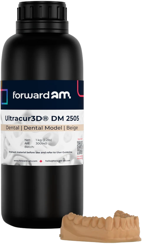 Ultracur3D DM 2505 dervos butelis su dantų modeliu