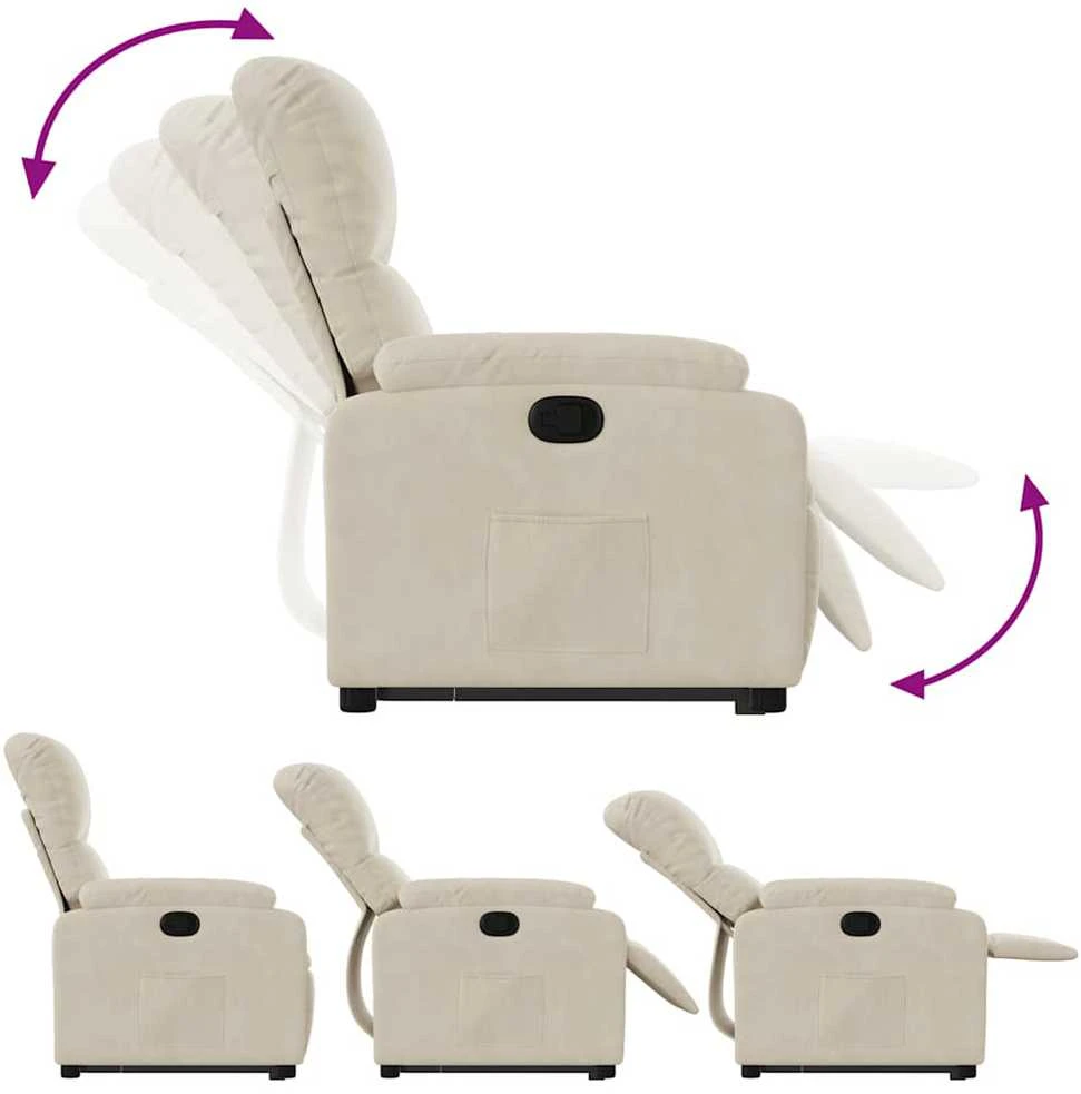Fotelis Atsistojantis atlošiamas krėslas, smėlio, mikropluošto audinys