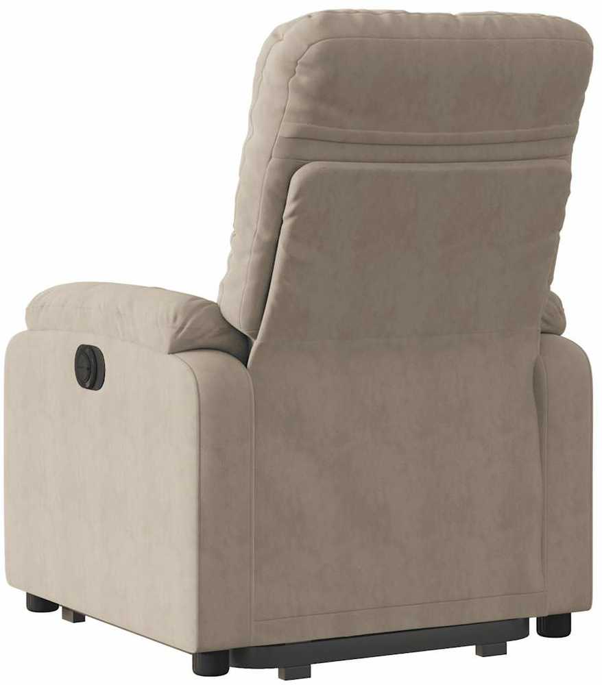Fotelis Atsistojantis elektrinis krėslas, taupe, mikropluošto audinys
