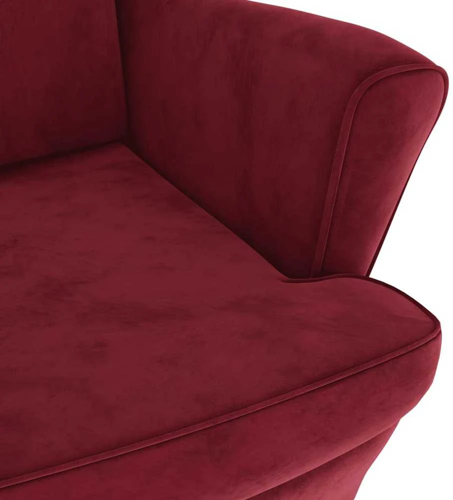 Fotelis Krėslas, raudonojo vyno spalvos, aksomas
