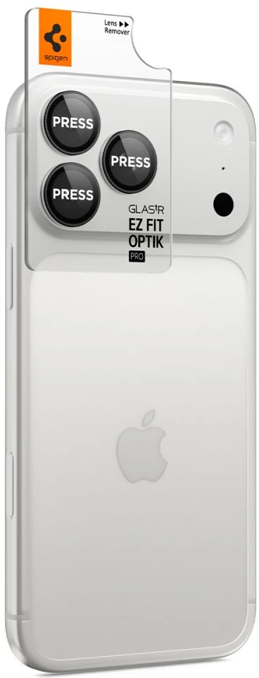 FOTOAPARATO APSAUGA Spigen OPTIK PRO GLAS.TR EZ FIT CAMERA PROTECTOR 2-PACK IPHONE 18 PRO / 18 PRO MAX TAMSIAI PILKA