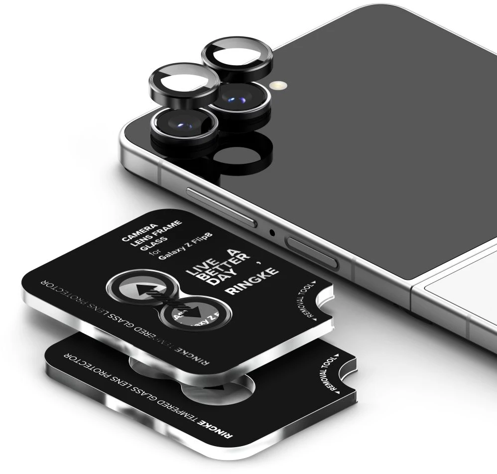 FOTOAPARATO APSAUGINIS RĖMELIS RINGKE CAMERA FRAME 2-PACK Samsung Galaxy Z FLIP 8 Juodas