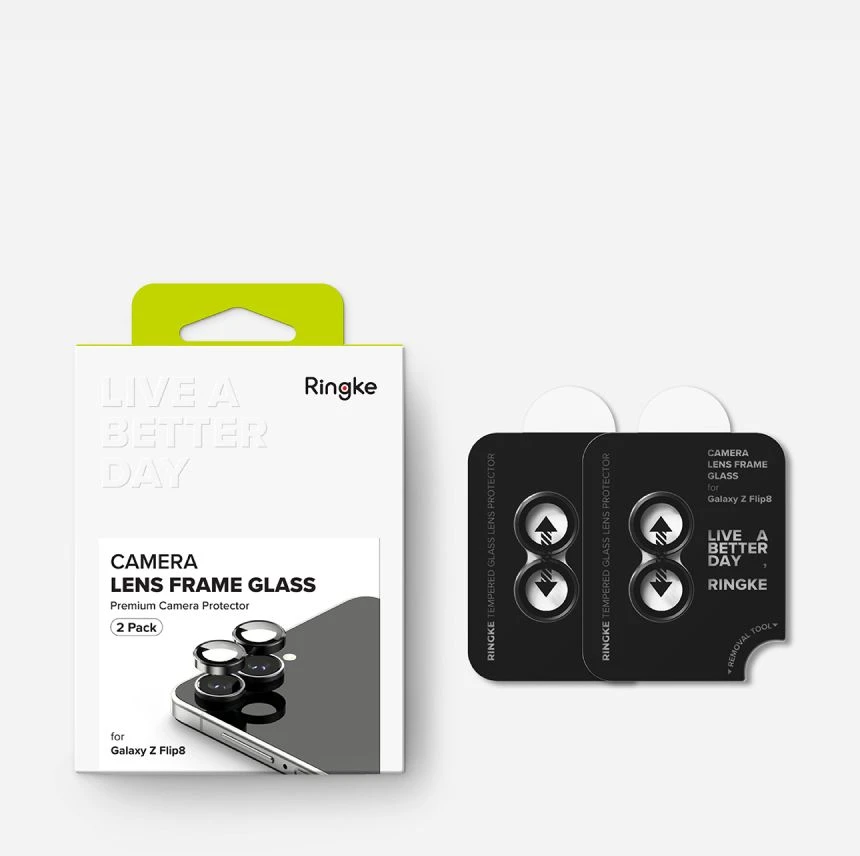 FOTOAPARATO APSAUGINIS RĖMELIS RINGKE CAMERA FRAME 2-PACK Samsung Galaxy Z FLIP 8 Juodas