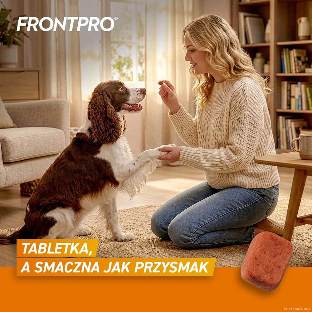 FRP FRONTPRO Tabletės nuo blusų ir erkių šuniui (>10-25 kg) – 3x 68mg