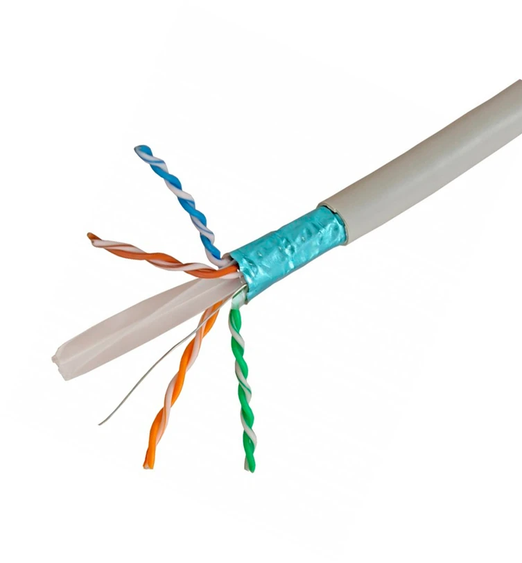 FTP kabelis CAT6 PNI F06 su 4 poromis 1 Gigabit internetui ir stebėjimo sistemoms, ritė 305m