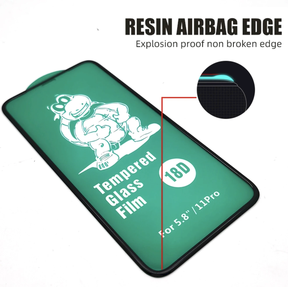 Fusion Accessories Fusion Full Glue 18D grūdintas stiklas, visiškai uždengtas rėmeliu Apple iPhone 7+ | 8+ Juodas