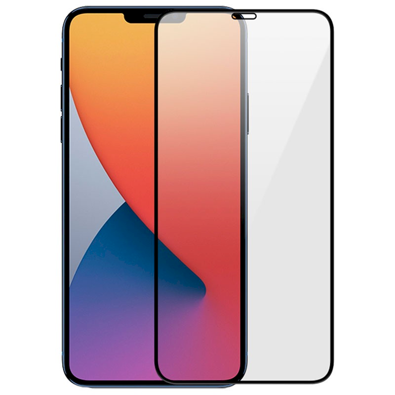 Fusion Accessories Fusion Full Glue 5D grūdintas stiklas, visiškai uždengtas rėmeliu Apple iPhone 12 Pro Max Juodas