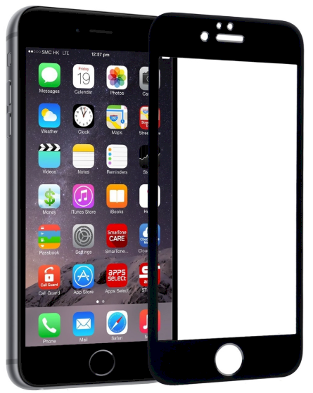 Fusion Accessories Fusion Full Glue 5D grūdintas stiklas, visiškai uždengtas Apple iPhone 6 / 6S rėmeliu, juodas