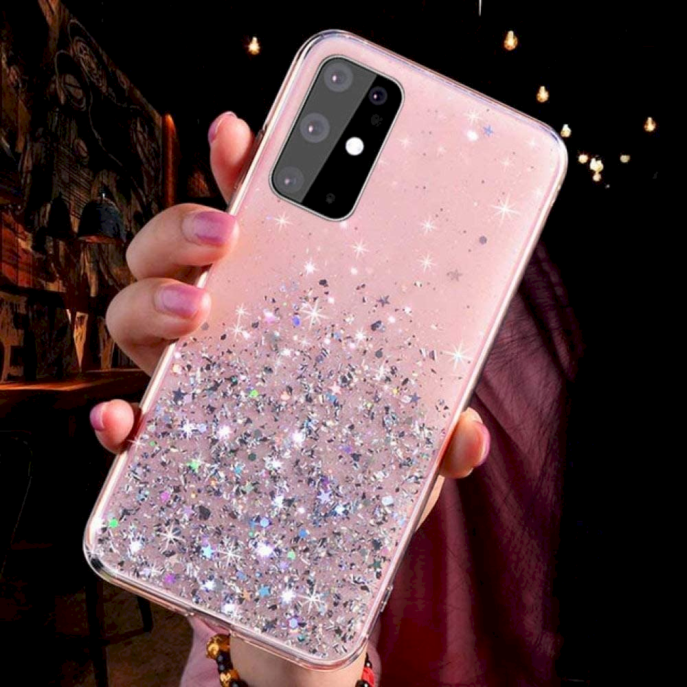 Fusion Accessories Fusion glue glitter silikoninis dėklas skirtas Samsung A426 Galaxy A42 5G rožinis