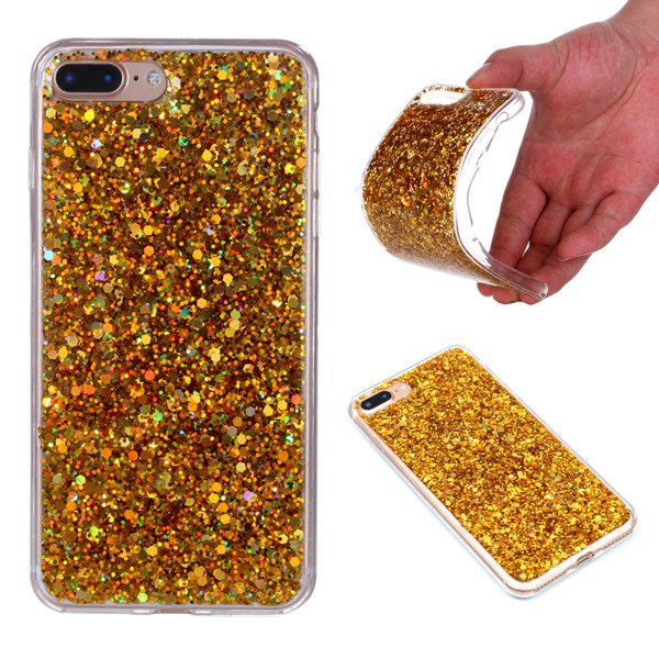 Fusion Accessories Fusion Gold Sequins Back Dėklas silikoninis dėklas Apple iPhone X | XS aukso spalvos