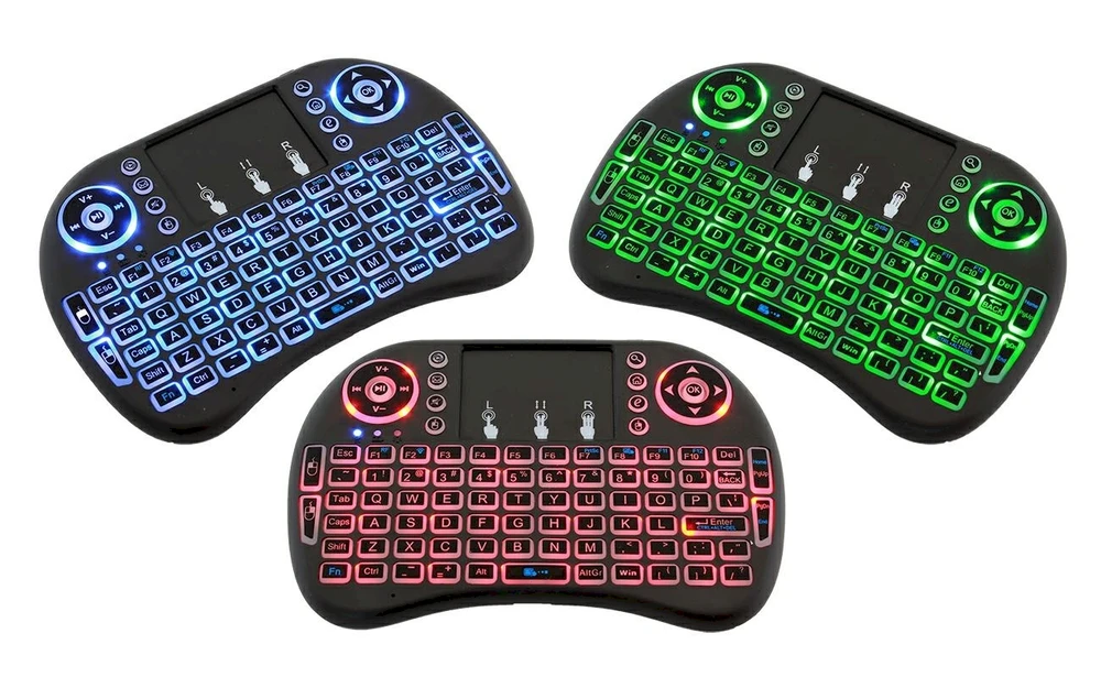 Fusion Accessories Fusion kompaktiška belaidė klaviatūra su jutikliniu kilimėliu ir 3 LED spalvomis, skirta Android | iOS | televizoriui | PC
