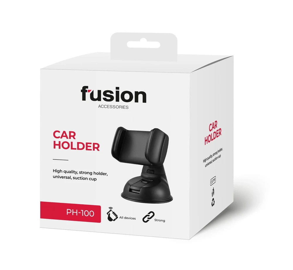 Fusion Accessories Fusion PH-100 automobilinis laikiklis priekiniam stiklui arba skydeliui juodas