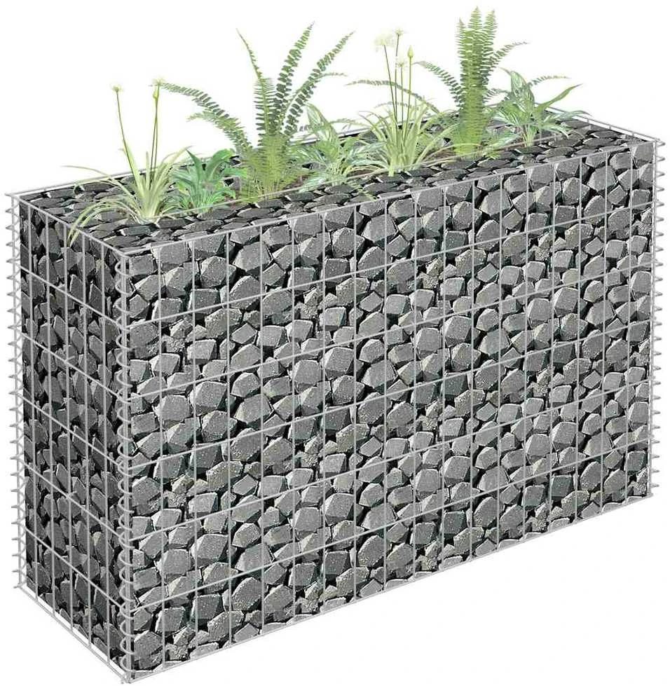 Gabiono vazonas, 90x30x60cm, galvanizuotas plienas, aukštas