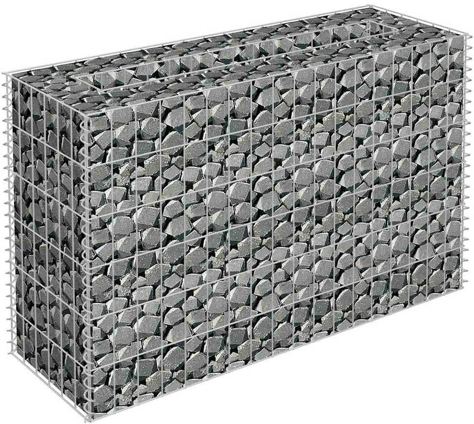 Gabiono vazonas, 90x30x60cm, galvanizuotas plienas, aukštas