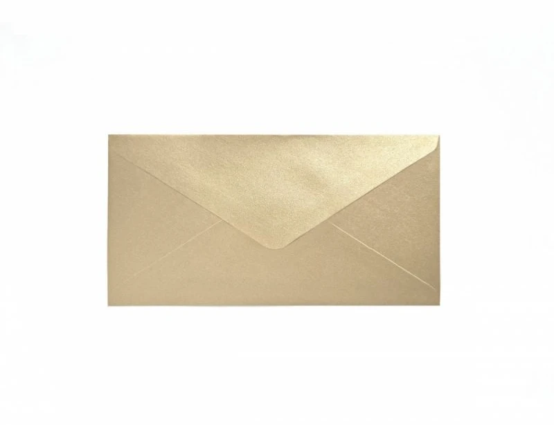 Galeria Papieru Vokai Galeri Papieru, 80mmx160mm, 150g/m2, 10vnt, perlų auksinės spalvos