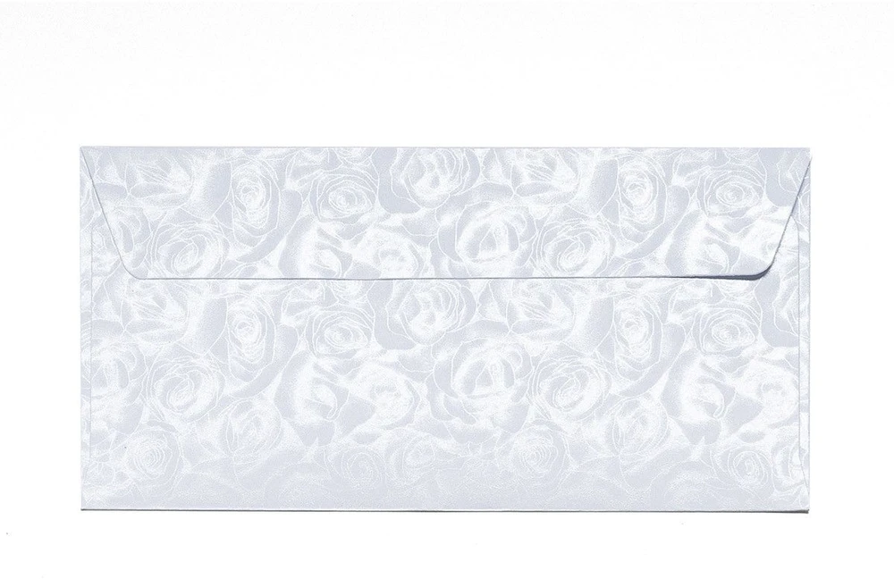 Galeria Papieru Vokai Galeri Papieru, DL Roses baltas, 120g/m2, 10 vnt./pak.