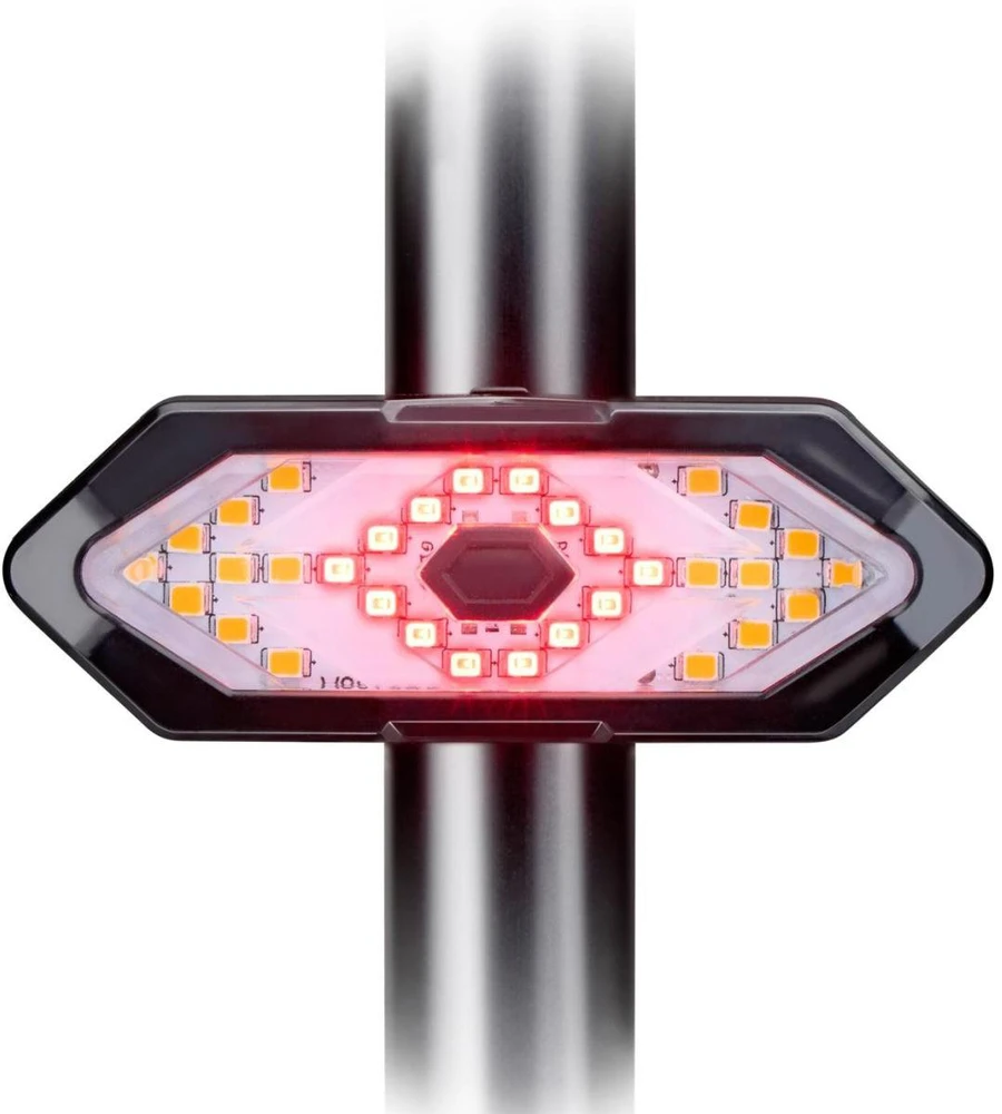 Dunlop galinė dviratinė lemputė su LED signalu USB įkrovimas
