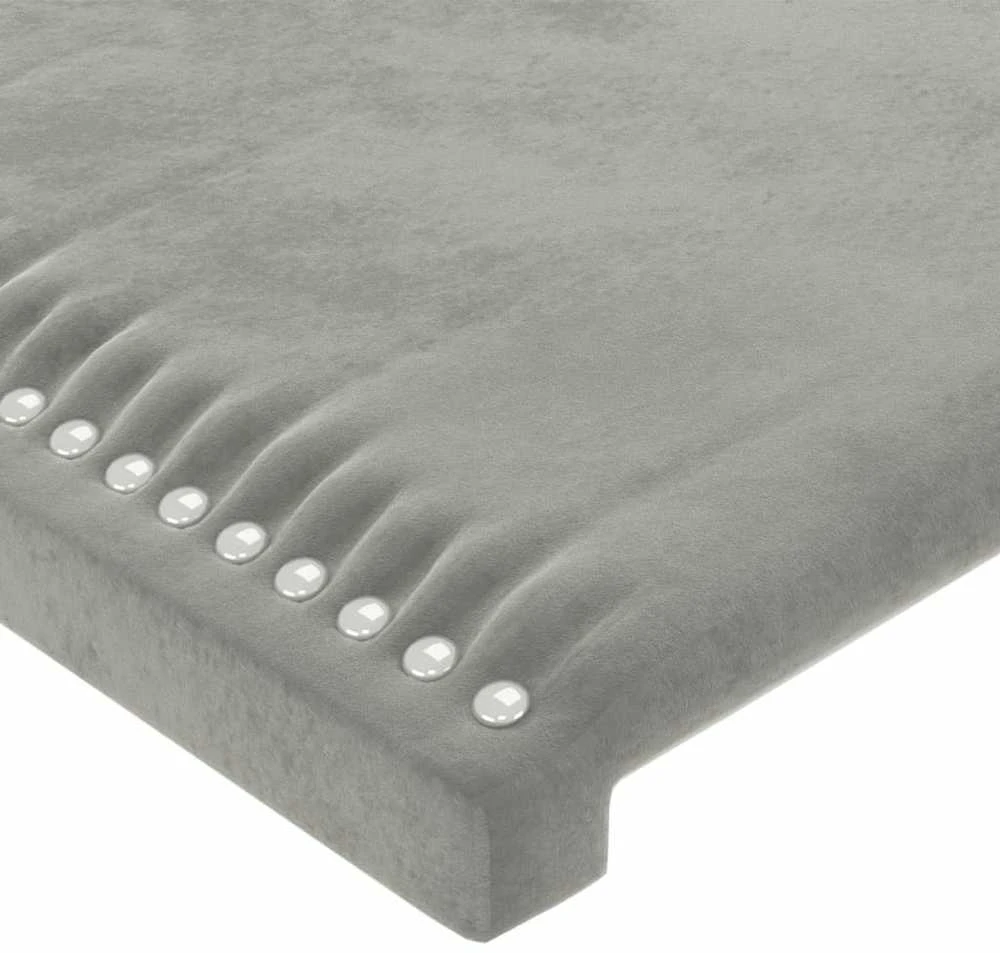 Galvūgalis su auselėmis, pilkas, 203x23x118/128cm, aksomas