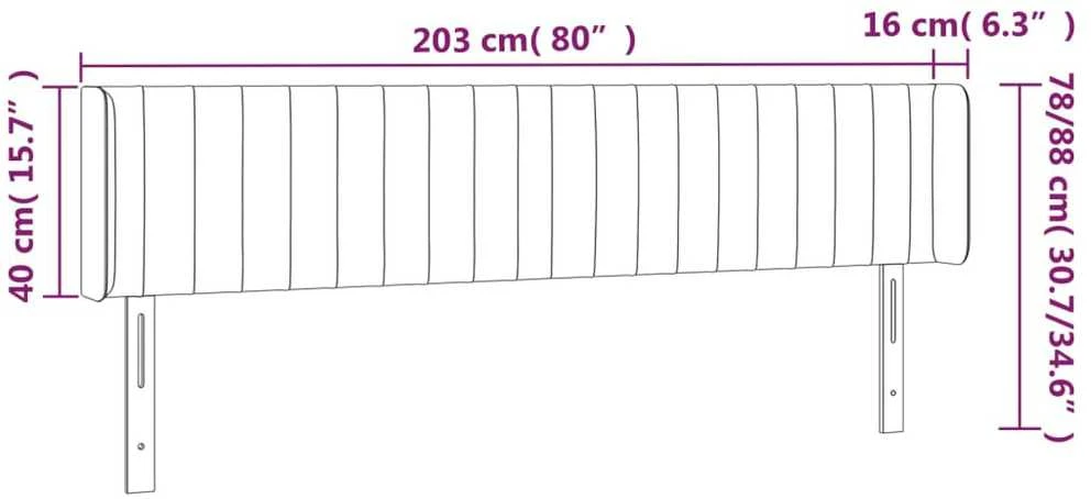 Galvūgalis su LED, mėlynos spalvos, 203x16x78/88cm, audinys