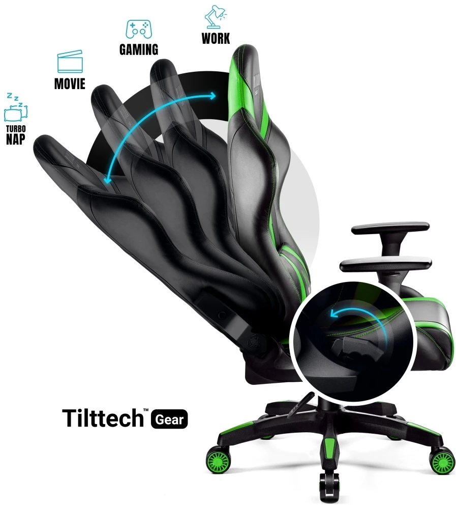 Diablo Chairs Diablo X-Horn 2.0 Normal Size Juodas-Žalias ergonominė kėdė