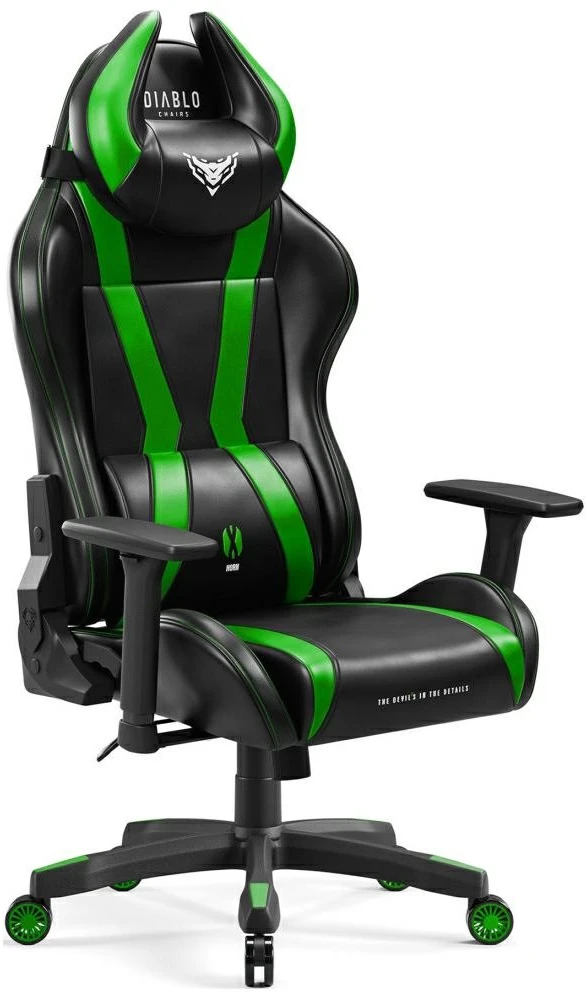 Diablo Chairs Diablo X-Horn 2.0 Normal Size Juodas-Žalias ergonominė kėdė