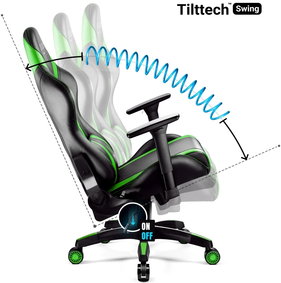 Diablo Chairs Diablo X-Horn 2.0 Normal Size Juodas-Žalias ergonominė kėdė