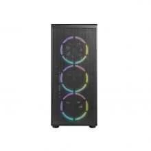 ŽAIDIMŲ kompiuterio korpusas AZZA Prime 360, su 3 ARGB ventiliatoriumi, ATX, Micro ATX, ITX, grūdinto stiklo šoninis langas, be maitinimo bloko (apačioje), CSAZ-360
