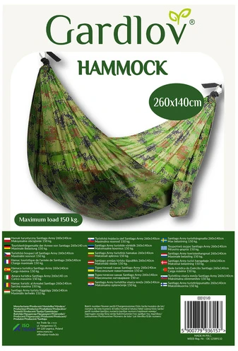 Gardlov Turistinis hamakas su tinkleliu nuo uodų 260x140cm