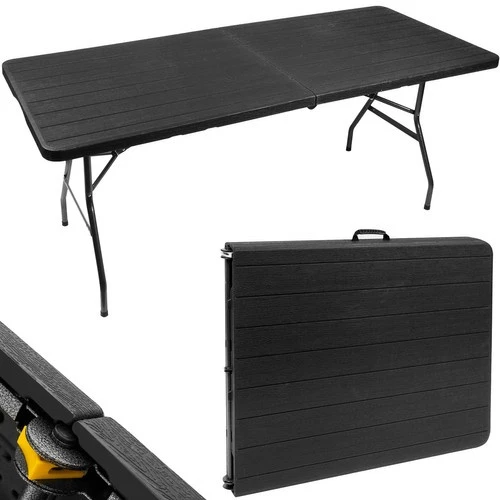 Gardlov 12280 Sulankstomas stalas 180 x 74 cm, juodas