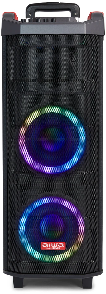 AIWA KBTUS-608 MKII 600W (80W RMS) nešiojama garso sistema su karaoke, šviesos efektais