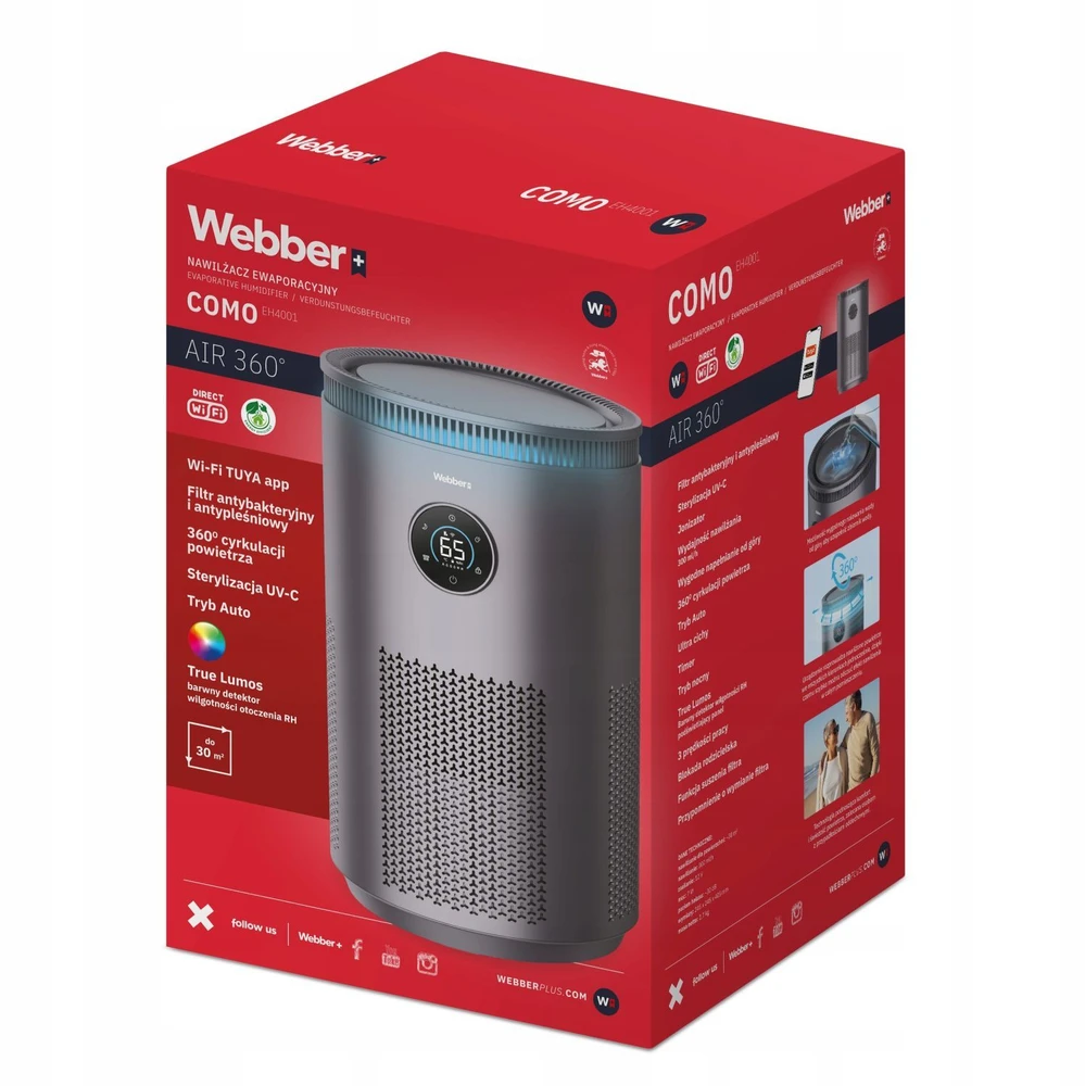 Garų drėkintuvas su antibakteriniu filtru Webber COMO EH4001