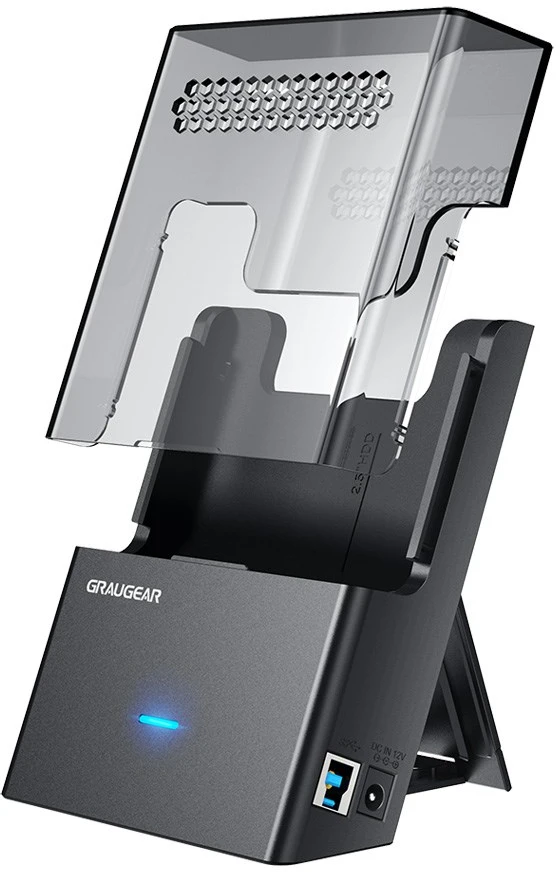 GAU GRAUGEAR G-3502-AC saugojimo diskų prijungimo stotis USB 3.2 Gen 1 (3.1 Gen 1) Type-B Juoda, Permatomas