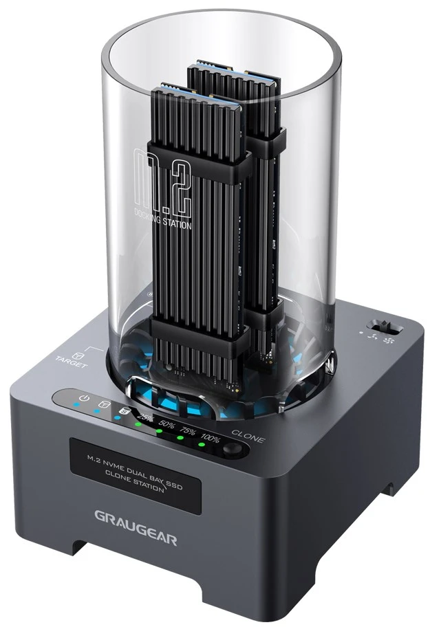 GAU GRAUGEAR G-M2DK-CL-20G saugojimo diskų prijungimo stotis USB 3.2 Gen 2×2 Type-C Juoda
