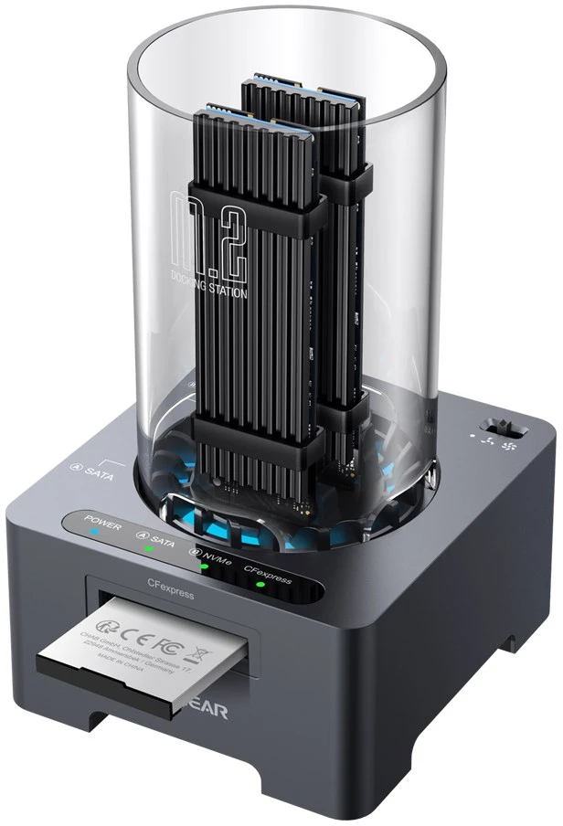 GAU GRAUGEAR G-M2DK-CR-10G saugojimo diskų prijungimo stotis USB 3.2 Gen 2 (3.1 Gen 1) Type-C Pilka