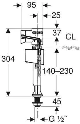 Geberit VANDENS PRIPILDYMO MECHANIZMAS (136726001)