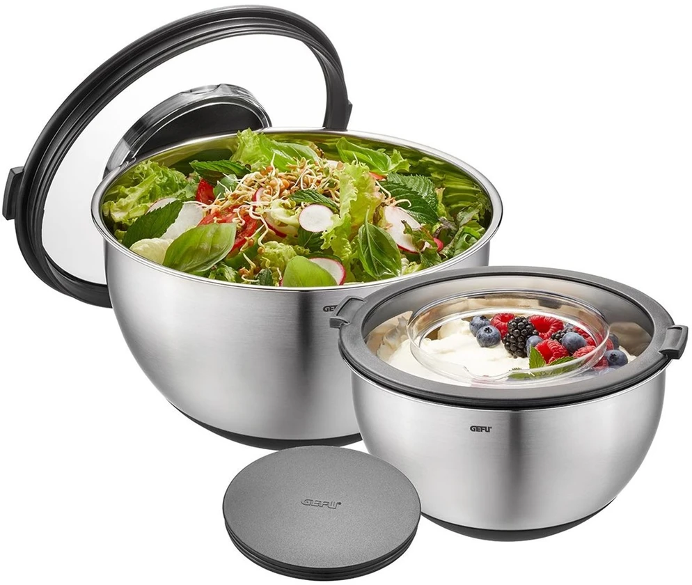 SET OF 2 BOWLS WITH LID GEFU MUOVO G-35055