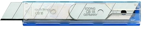 Geležtės kanceliariniam peiliukui Edding E-CB18, 18mm, 10vnt. dėžutėje
