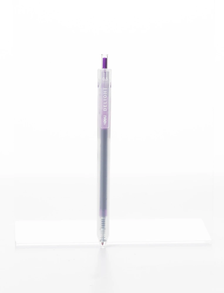 Gelinis rašiklis Deli Delight, 0,5 mm, violetinės spalvos