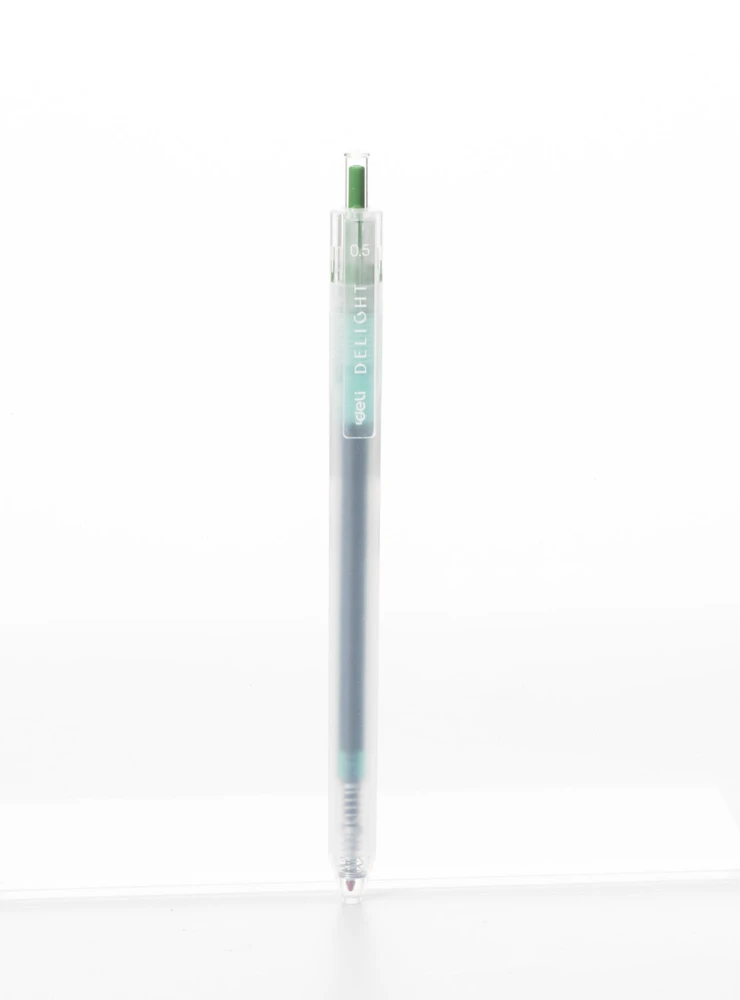 Gelinis rašiklis Deli Delight, 0,5 mm, žalios spalvos