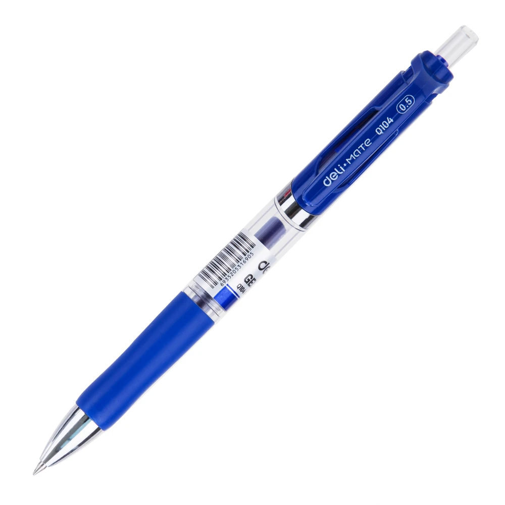 Gelinis rašiklis Deli Q10430, 0.5 mm mėlynos spalvos