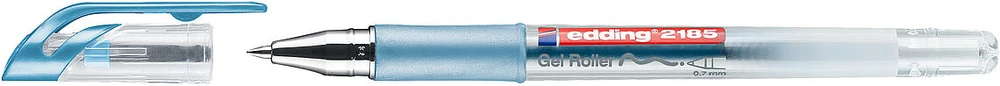 Gelinis rašiklis Edding Gel Roller 2185, 0.7mm, šviesiai mėlynos metallic spalvos